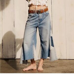 Free People-We The Free Ripple Wide Leg Crop Jeans. Size 24L. NWT!!!
